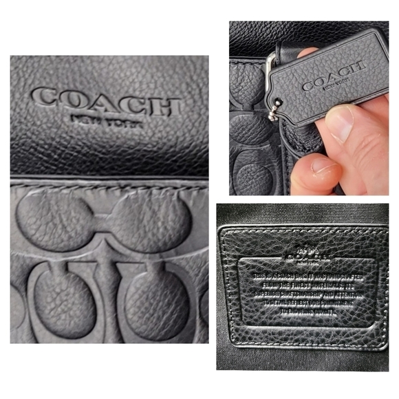 NWT Coach Signature Laptop Briefcase Bag NWT Designer Rare style Embossed - Picture 3 of 9